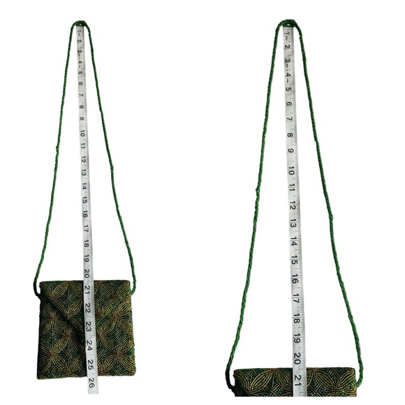 Vintage Art Deco Style Glass Beaded Shoulder Handbag w/ Circular Motif - Picture 11 of 14